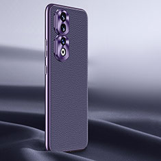 Soft Luxury Leather Snap On Case Cover QK1 for Huawei Honor 90 Pro 5G Purple