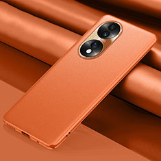 Soft Luxury Leather Snap On Case Cover QK1 for Huawei Honor X7b Orange
