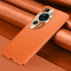 Soft Luxury Leather Snap On Case Cover QK1 for Huawei P60 Art Orange