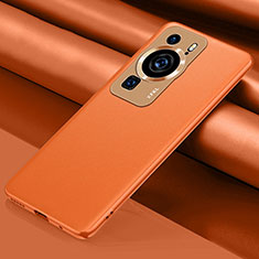 Soft Luxury Leather Snap On Case Cover QK1 for Huawei P60 Orange