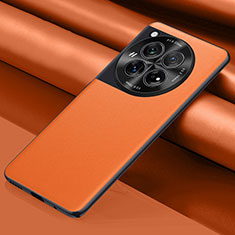 Soft Luxury Leather Snap On Case Cover QK1 for OnePlus 12 5G Orange