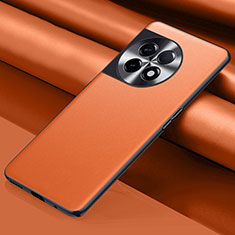 Soft Luxury Leather Snap On Case Cover QK1 for OnePlus Ace 2 5G Orange