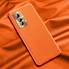 Soft Luxury Leather Snap On Case Cover QK1 for Vivo X70 5G Orange