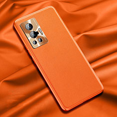 Soft Luxury Leather Snap On Case Cover QK1 for Vivo X70 Pro 5G Orange
