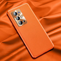 Soft Luxury Leather Snap On Case Cover QK1 for Vivo X70 Pro+ Plus 5G Orange