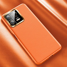 Soft Luxury Leather Snap On Case Cover QK1 for Xiaomi Mi 13 Pro 5G Orange