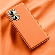 Soft Luxury Leather Snap On Case Cover QK1 for Xiaomi Poco F3 5G Orange