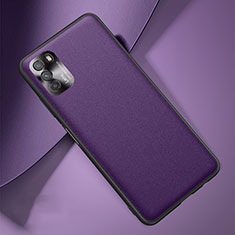 Soft Luxury Leather Snap On Case Cover QK1 for Xiaomi Poco M3 Purple