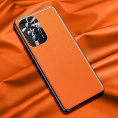 Soft Luxury Leather Snap On Case Cover QK1 for Xiaomi Redmi Note 10 Pro 4G Orange