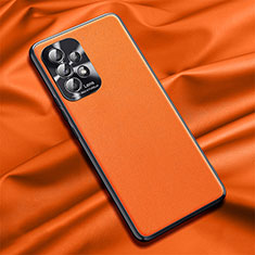 Soft Luxury Leather Snap On Case Cover QK2 for Samsung Galaxy A72 5G Orange
