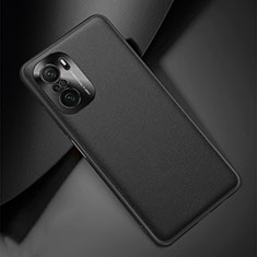 Soft Luxury Leather Snap On Case Cover QK2 for Xiaomi Poco F3 5G Black