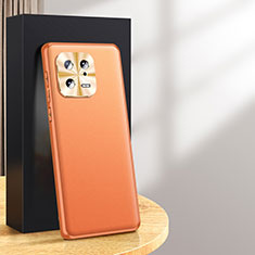 Soft Luxury Leather Snap On Case Cover QK3 for Xiaomi Mi 13 5G Orange