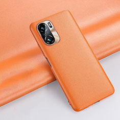 Soft Luxury Leather Snap On Case Cover QK3 for Xiaomi Poco F3 5G Orange