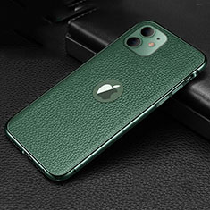 Soft Luxury Leather Snap On Case Cover R01 for Apple iPhone 11 Green