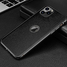 Soft Luxury Leather Snap On Case Cover R01 for Apple iPhone 11 Pro Black