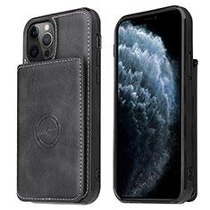 Soft Luxury Leather Snap On Case Cover R01 for Apple iPhone 12 Pro Black