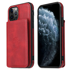 Soft Luxury Leather Snap On Case Cover R01 for Apple iPhone 12 Pro Max Red