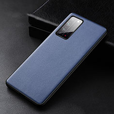 Soft Luxury Leather Snap On Case Cover R01 for Huawei Honor X10 5G Blue
