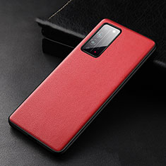 Soft Luxury Leather Snap On Case Cover R01 for Huawei Honor X10 5G Red