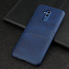Soft Luxury Leather Snap On Case Cover R01 for Huawei Mate 20 Lite Blue