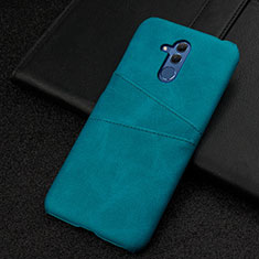 Soft Luxury Leather Snap On Case Cover R01 for Huawei Mate 20 Lite Cyan