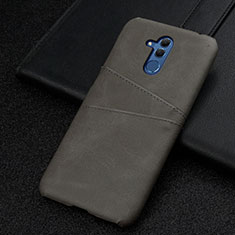 Soft Luxury Leather Snap On Case Cover R01 for Huawei Mate 20 Lite Gray