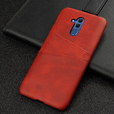 Soft Luxury Leather Snap On Case Cover R01 for Huawei Mate 20 Lite Red