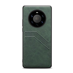 Soft Luxury Leather Snap On Case Cover R01 for Huawei Mate 40 Pro+ Plus Midnight Green