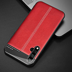 Soft Luxury Leather Snap On Case Cover R01 for Huawei Nova 5 Red
