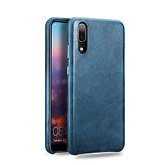 Soft Luxury Leather Snap On Case Cover R01 for Huawei P20 Blue