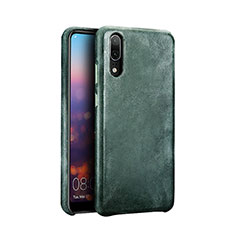 Soft Luxury Leather Snap On Case Cover R01 for Huawei P20 Green