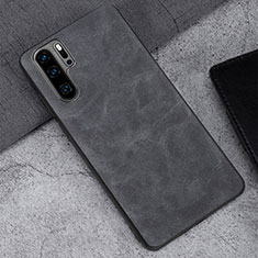 Soft Luxury Leather Snap On Case Cover R01 for Huawei P30 Pro Black