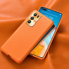 Soft Luxury Leather Snap On Case Cover R01 for Huawei P40 Orange