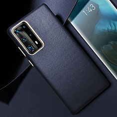 Soft Luxury Leather Snap On Case Cover R01 for Huawei P40 Pro+ Plus Blue