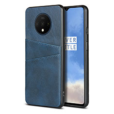 Soft Luxury Leather Snap On Case Cover R01 for OnePlus 7T Blue