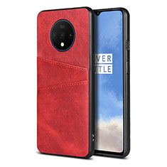 Soft Luxury Leather Snap On Case Cover R01 for OnePlus 7T Red