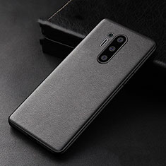 Soft Luxury Leather Snap On Case Cover R01 for OnePlus 8 Pro Black