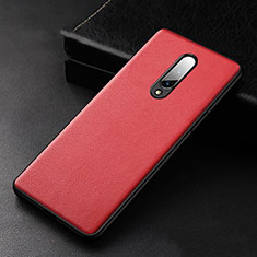 Soft Luxury Leather Snap On Case Cover R01 for OnePlus 8 Red