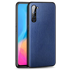 Soft Luxury Leather Snap On Case Cover R01 for Oppo A91 Blue