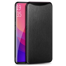Soft Luxury Leather Snap On Case Cover R01 for Oppo Find X Black