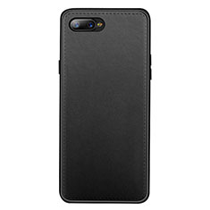 Soft Luxury Leather Snap On Case Cover R01 for Oppo RX17 Neo Black