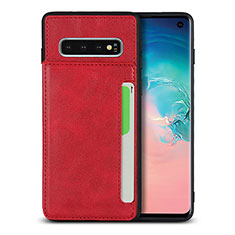 Soft Luxury Leather Snap On Case Cover R01 for Samsung Galaxy S10 5G Red