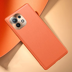 Soft Luxury Leather Snap On Case Cover R01 for Xiaomi Mi 11 Lite 5G NE Orange