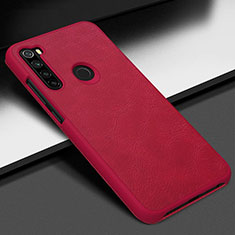 Soft Luxury Leather Snap On Case Cover R01 for Xiaomi Redmi Note 8 (2021) Red