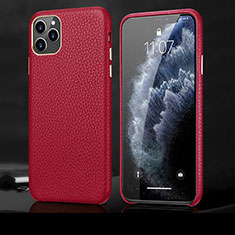 Soft Luxury Leather Snap On Case Cover R02 for Apple iPhone 11 Pro Red