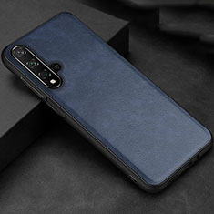 Soft Luxury Leather Snap On Case Cover R02 for Huawei Honor 20 Blue