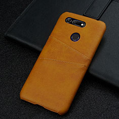 Soft Luxury Leather Snap On Case Cover R02 for Huawei Honor V20 Orange