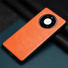 Soft Luxury Leather Snap On Case Cover R02 for Huawei Mate 40 Pro Orange