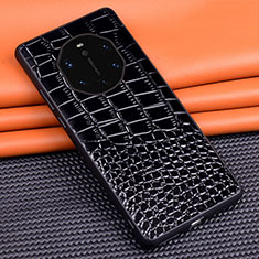 Soft Luxury Leather Snap On Case Cover R02 for Huawei Mate 40 RS Black