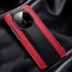 Soft Luxury Leather Snap On Case Cover R02 for Huawei Mate 40E 5G Red